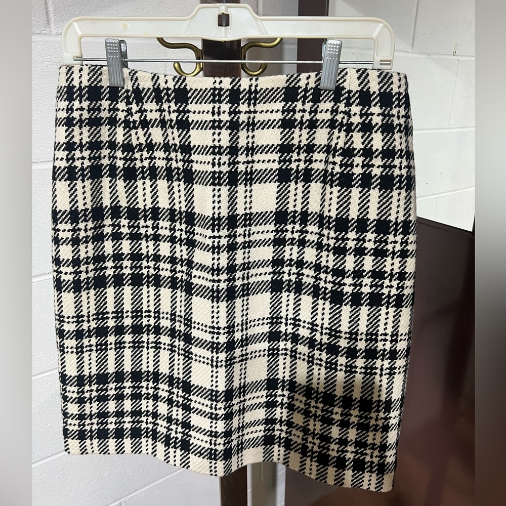 Plaid wool skirt